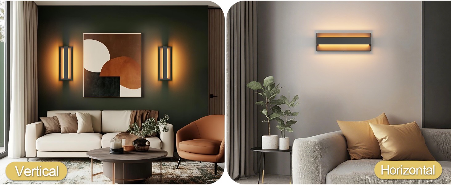 Klighten LED стінна лампа 16W, чорна, для дому, тепле світло 3000K, з алюмінію та нержавіючої сталі