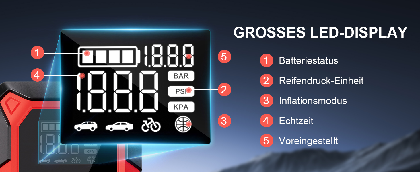 Powerbank з компресором GOOLOO A3 для автомобіля 12V (до 9.0L бензин/6.5L дизель), 3000A, 150PSI, LED дисплей