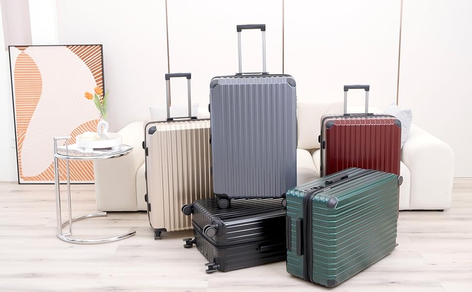 Чорний великий валіза на 4 колесах з TSA-замком, телескопічним ручками та жорстким корпусом, 76 см