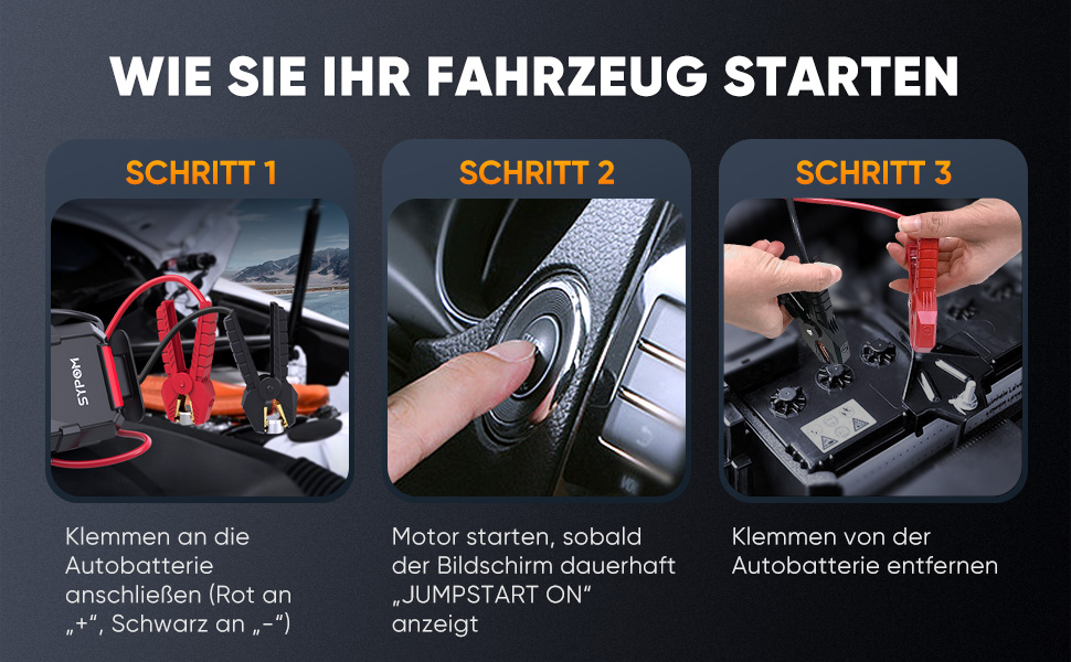 Портативний пусковий пристрій для автомобіля: 6000A, 12V, LED-ліхтарик, для бензинових та дизельних двигунів до 12.0L
