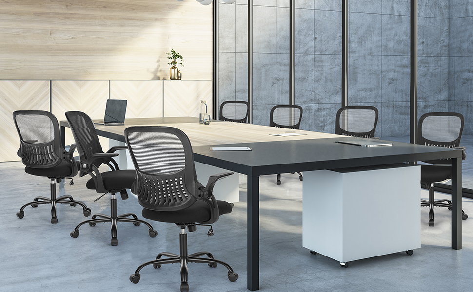 Ергономічне крісло для офісу Sweetcrispy з підйомними підлокітниками, регульованою висотою та функцією гойдання до 120° - чорний (18.5'D x 20.08'W x 41.3'H)