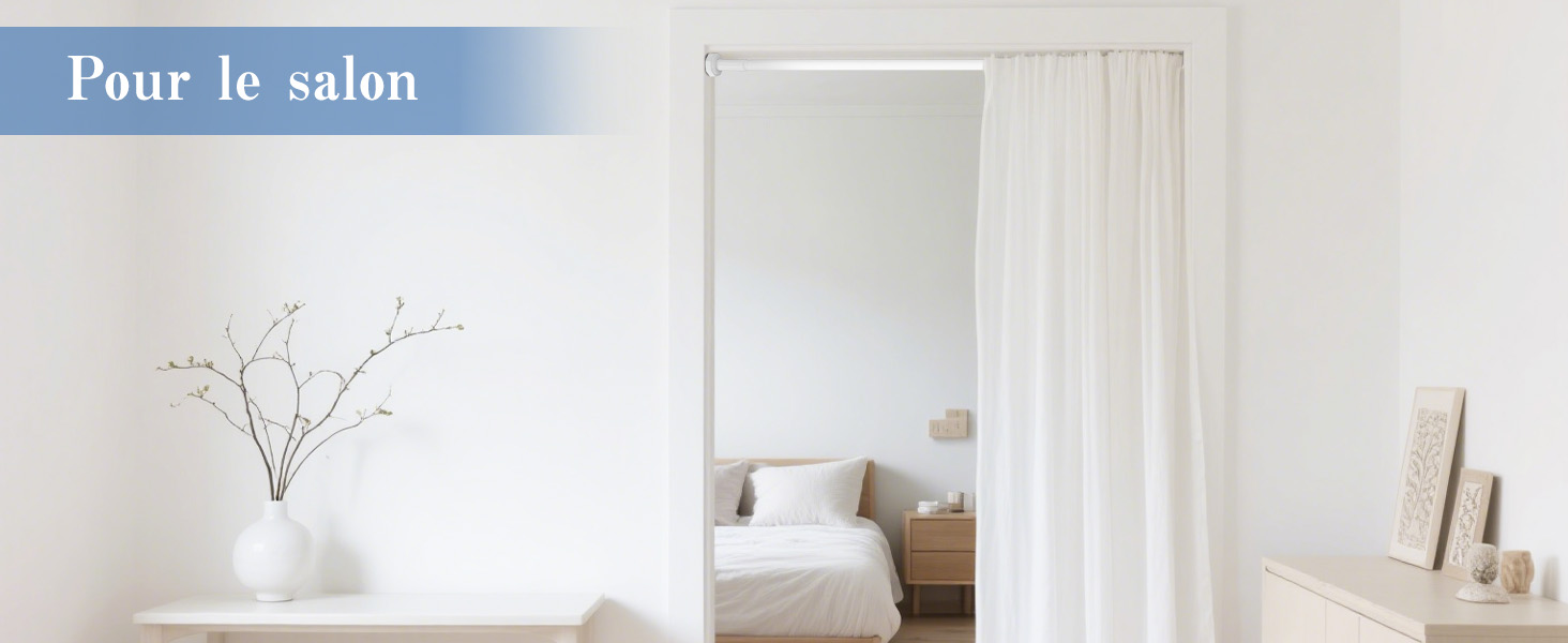 Регульована телескопічна штанга DEWEL для карнизів, душових кабін, без свердління, для штор, спальні, ванна кімната (діаметр 3см, 70-120см, білий)