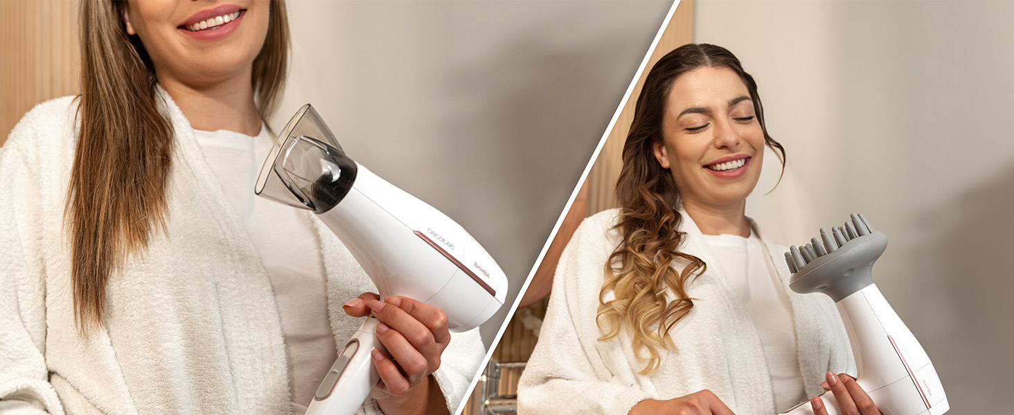 Фен Cecotec IoniCare PowerundGo Heaven: 2000W, 2 режими температури, 2 швидкості, холодний струмінь, концентратор та дифузор, система догляду за волоссям