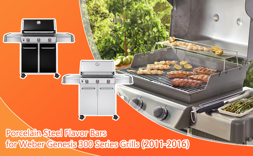 Решітка-гриль для Weber Genesis E-310/320/330, S-310/320/330 (2007-2016) GFTIME (2 шт.) з емальованої сталі