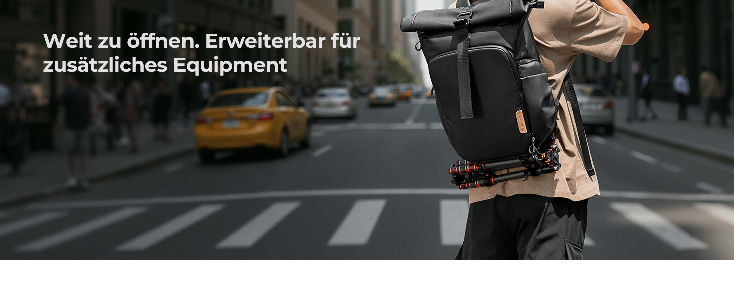 Рюкзак для камери K&F CONCEPT, водонепроникний, великий, з розширеним об'ємом, відділення для ноутбука 15.6 дюймів, для DSLR/SLR камер