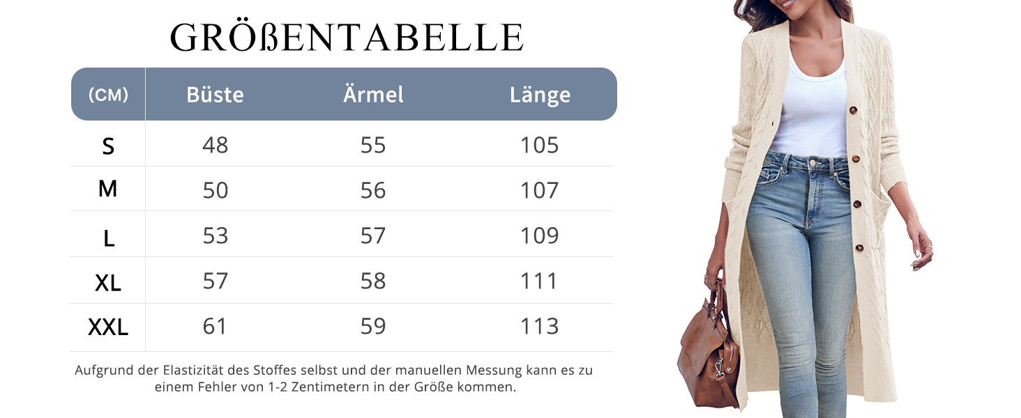 Жіноча в'язана жилетка Imily Bela з відкритим передом, довгим рукавом, візерунком коси та кишенями. Ідеальна на осінь-зиму. XL, бежевий колір