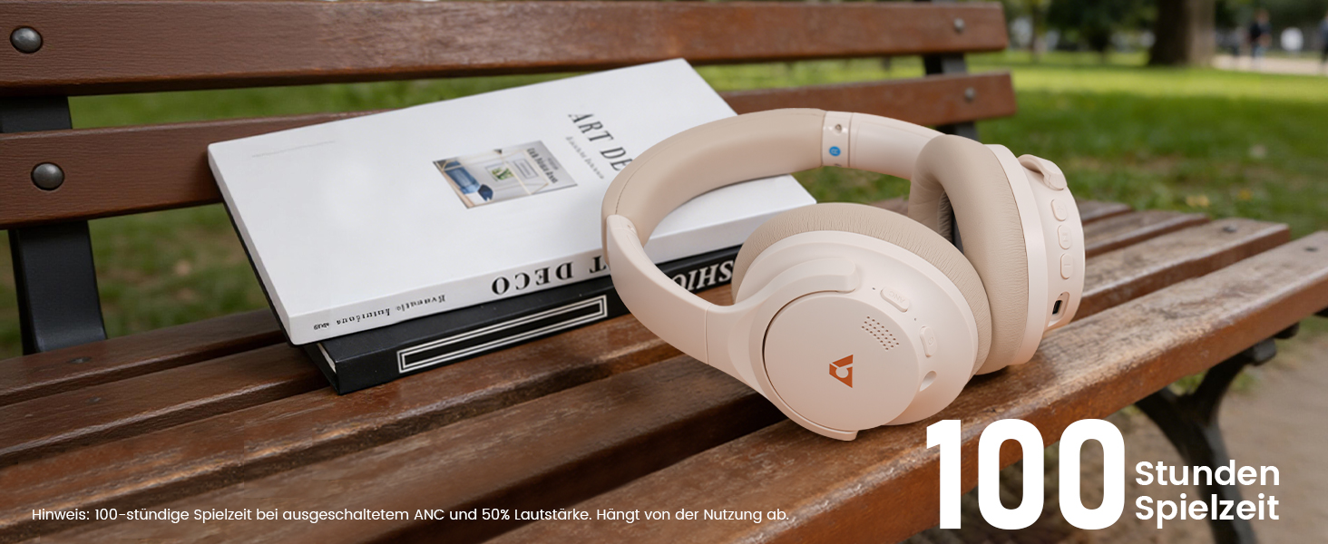 Навушники бездротові 1Mii AI Y8+ Bluetooth 6.0 з активним шумозаглушенням LDAC, 100 годин роботи, бежеві