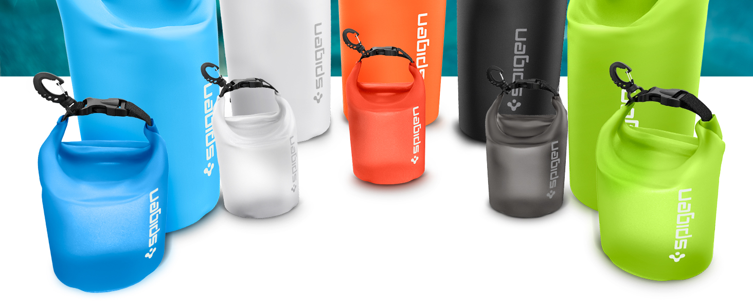 Водонепроникний набір сумок Spigen Aqua Shield 20L+2L для пляжу, плавання, кемпінгу, човна, каяка, чорний