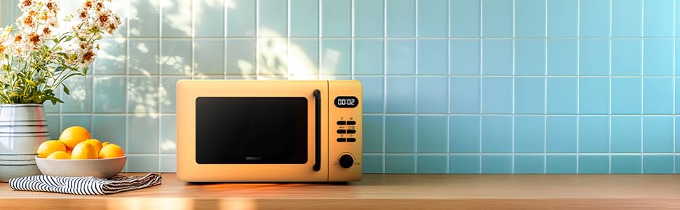 Мікрохвильова піч Cecotec Digitale Proclean 5110 з грилем, 20 л, 700 Вт, жовта