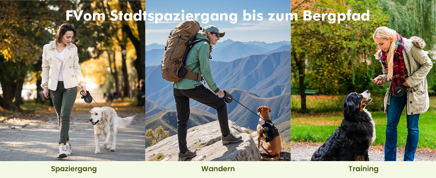 Рулетка для собак Pecute 8м, бісостійка, з набором для збору відходів, 360° антизаплутування, для собак середніх та великих (15-50кг), зелена