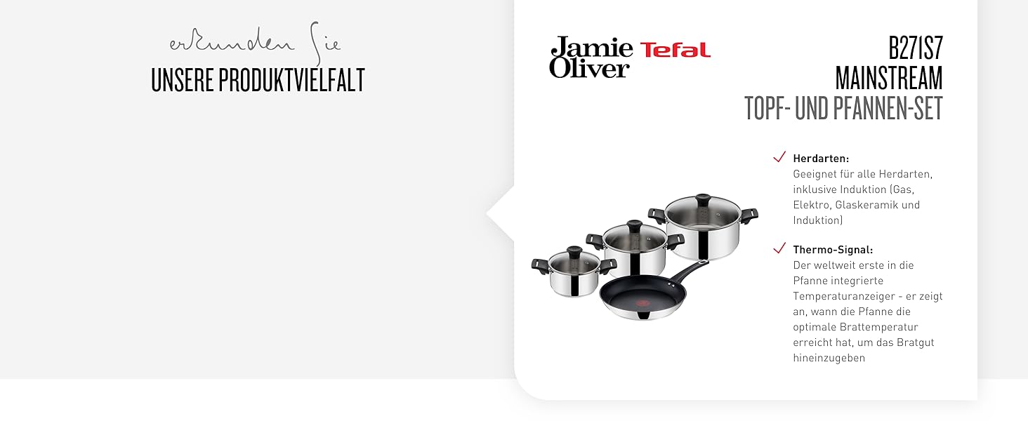 Сковорода Tefal Jamie Oliver Cook's Direct 28 см з нержавіючої сталі для індукції. Антипригарне титанове покриття, термоіндикатор, жаростійка, з клепаним руків'ям.