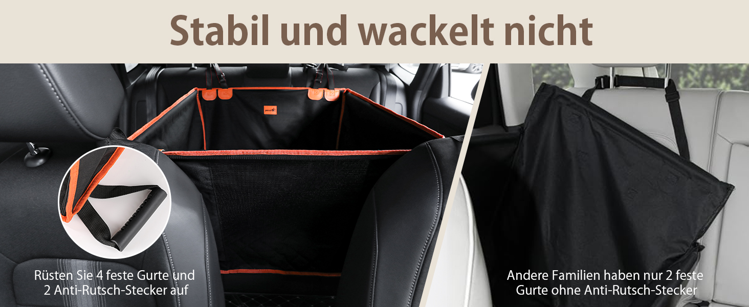 Pecute Dog Car Seat - Reinforced & Secure Dog Seat for Medium & Large Dogs - Adjustable Straps & Stable Car Dog Crate for Rear Seat (L)