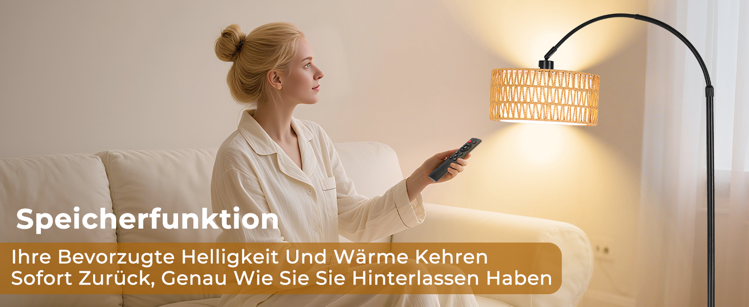Торшер для вітальні Stehlampe 9W LED з димером, пульт ДУ, лампа E27, чорний. Арка, підлоговий світильник для спальні, офісу