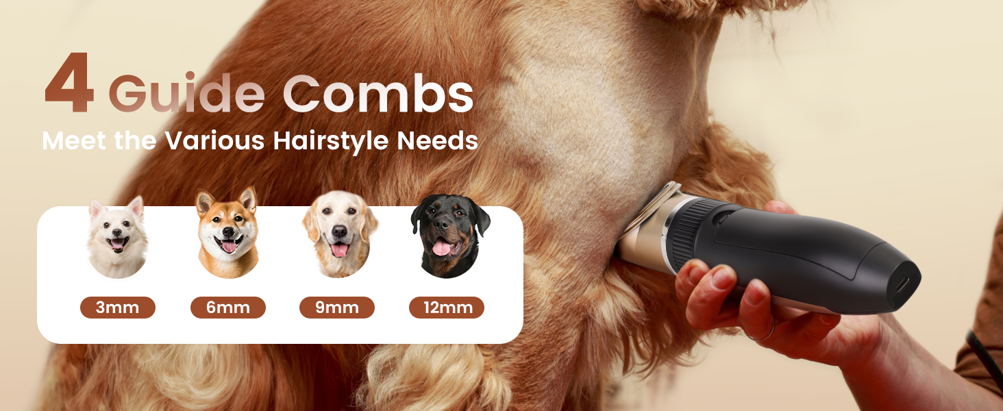 Машинка для стрижки собак 2 в 1 з тримером для лап, тиха, з LED-підсвічуванням, професійна, Type-C, для малих та великих собак і котів