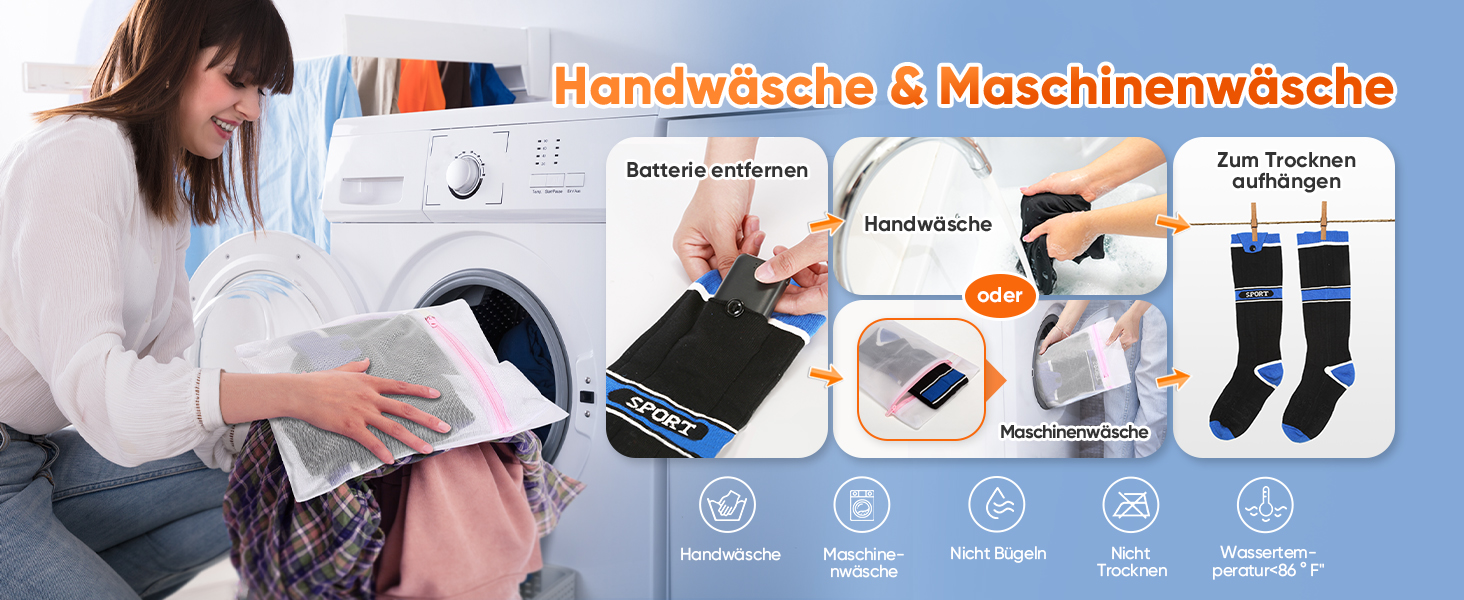 Гріючі шкарпетки 2026 Upgraded з акумулятором 5000mAh*2, 3 режими нагріву, 360° обігрів, для жінок та чоловіків, для катання на лижах, полювання, походів, миючіся, універсальний розмір, блакитні