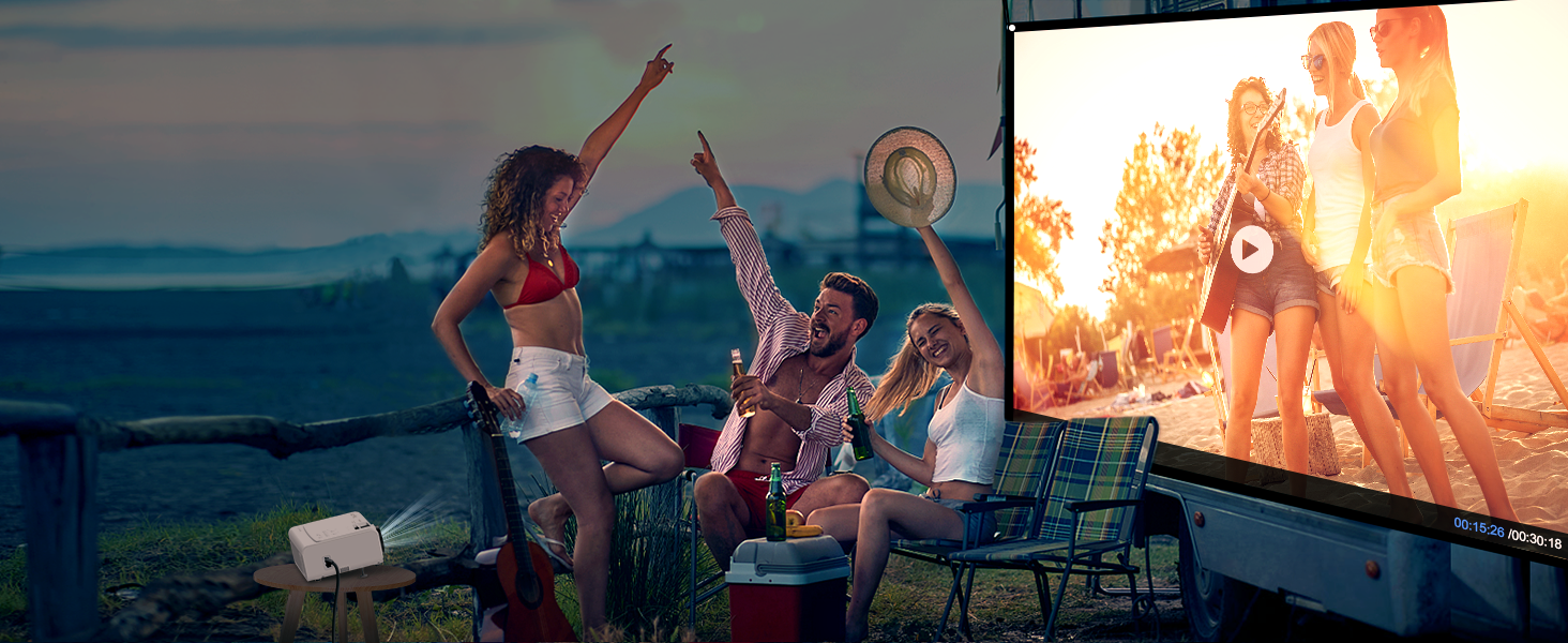 Міні проектор XuanPad A-24000L: WiFi, Bluetooth, 1080P, Підтримка HDMI, USB, AV, для iPhone/Android