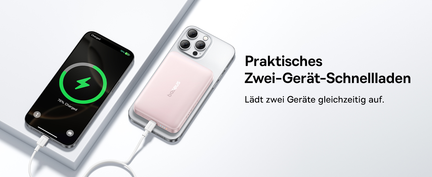 Power Bank Baseus EnerFill Qi2 MagSafe 10000mAh з PD 22.5W та бездротовою зарядкою 15W (Рожевий)