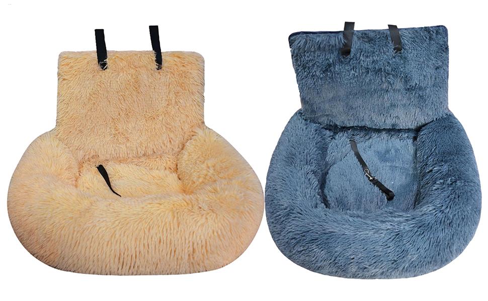 Автокрісло для собак, лежанка для собак у машину, м'яке автокрісло для собак з ременем безпеки, переноска для тварин, авто лежанка для собак, автокрісло для маленьких, середніх та великих собак, сірий колір, розмір M