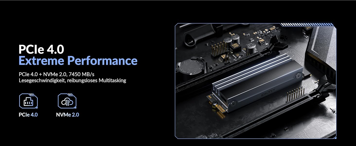 SSD iDsonix NVMe M.2 PCIe 4.0 1TB (7300 МБ/с, 5000 МБ/с) для ПК, ігор та відеомонтажу