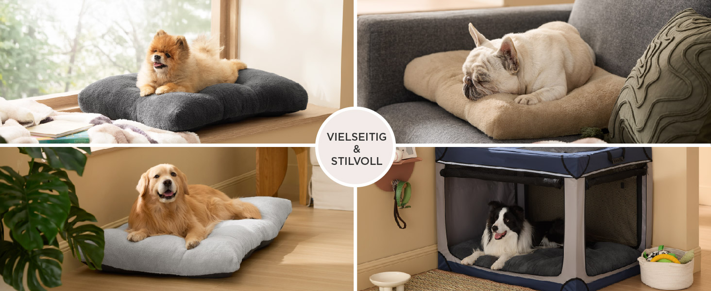 Крісло-лежанка для собак BEDSURE XL - велике, 104x69x8 см, сіре. Лежанка для собак з антиковзним дном, м'яка та зручна.