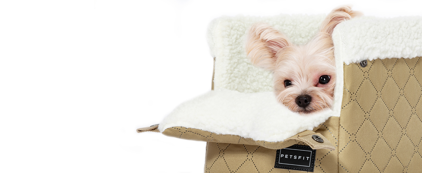 Автокрісло для собак PETSFIT - чорний (хакі), до 5 кг, з захисними гаками