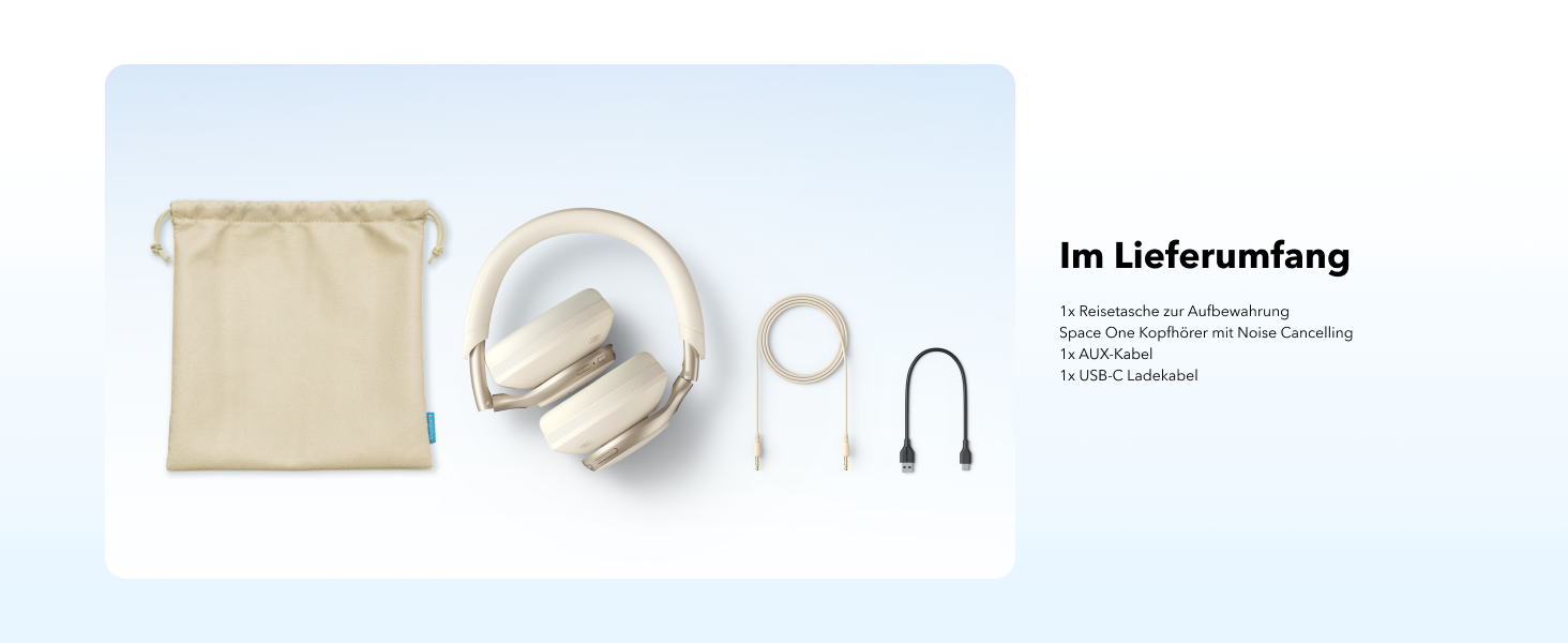 Soundcore Space One: Бездротові навушники Over-Ear Bluetooth з активним шумозаглушенням, 40 годин роботи, Hi-Res Audio, Bluetooth 5.3 (Кофе з молоком)