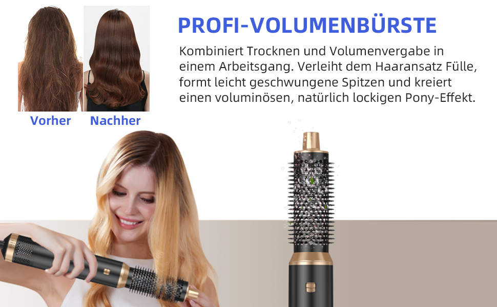 Набір Airstyler 5 в 1: фен-щітка, локони, об'єм, випрямлення. Підходить для сушіння та укладки волосся. (EU штекер)