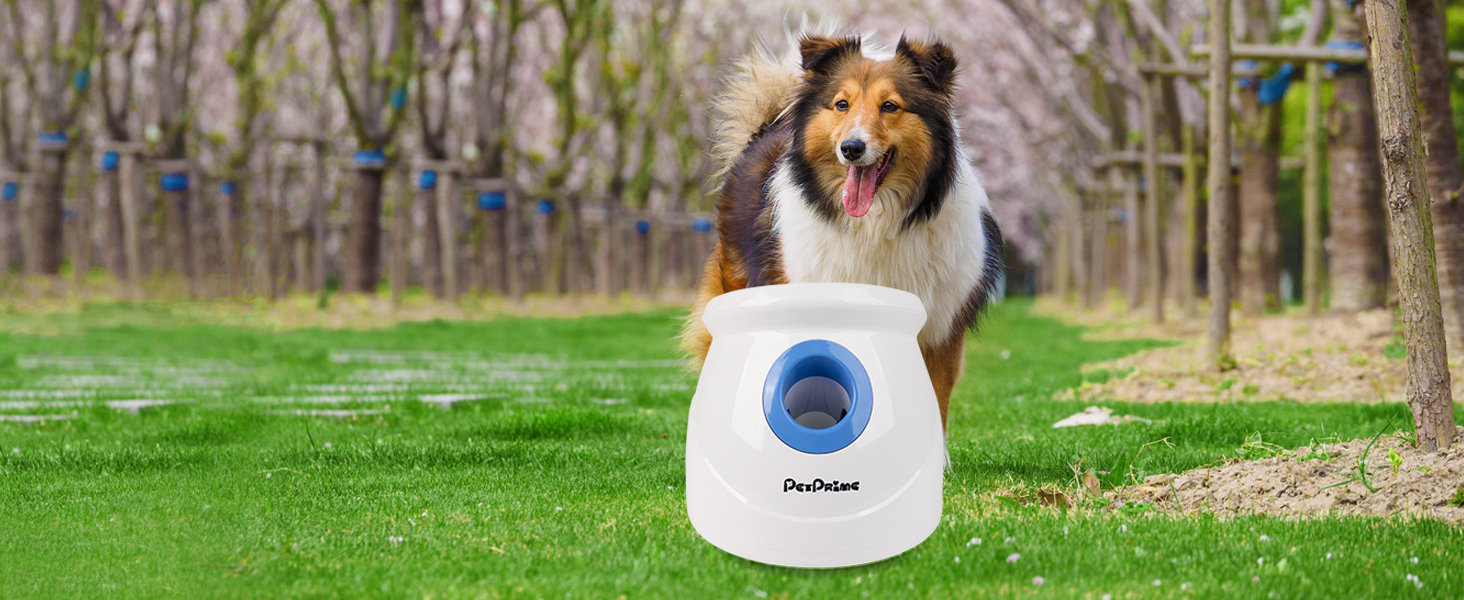 Автоматична машинка для метання м'ячів Pet Prime для великих собак, 10-40 футів, 6 тенісних м'ячів 2,5''