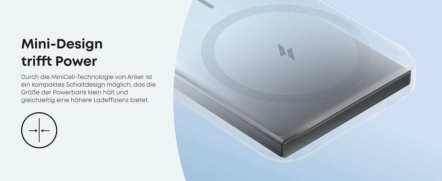 Anker MagGo Powerbank 5000mAh з магнітним з'єднанням, сірий (wolkengrau)