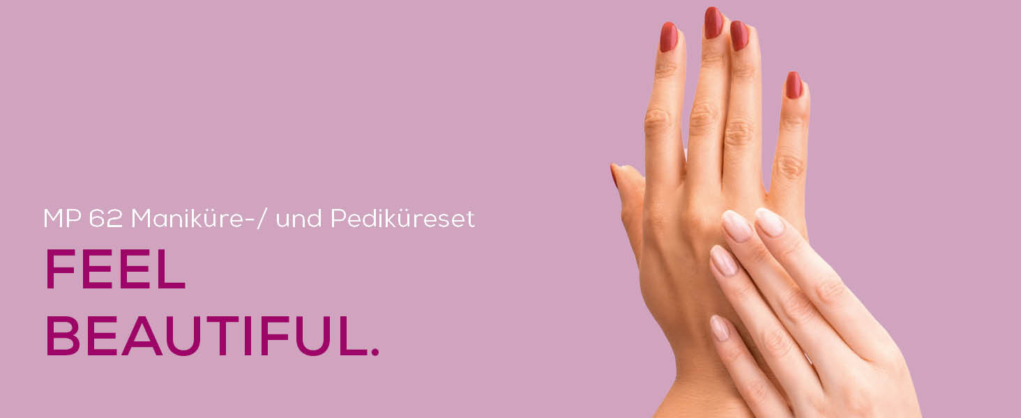 Набір для манікюру та педикюру Beurer MP 62: електрична пилка, 10 насадок, LED, регулювання швидкості, сумка, білий