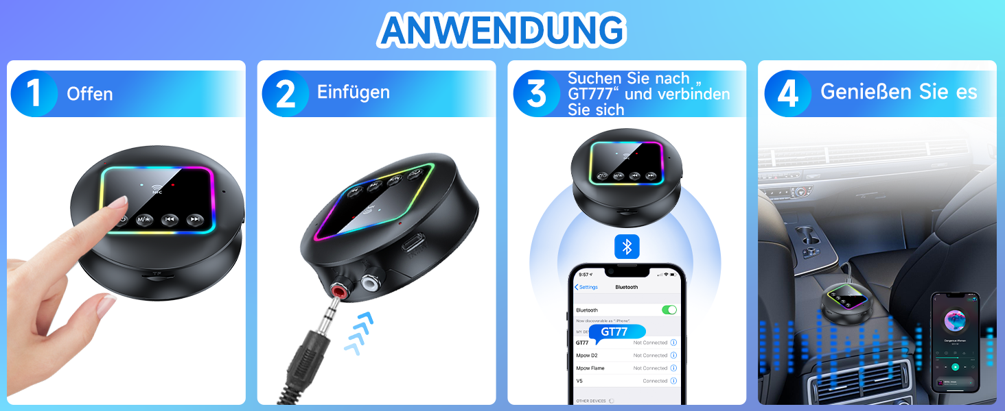 Bluetooth 5.4 Передавач/Приймач AXFEE: HiFi звук, 2-в-1, 3.5mm RCA для дому, авто, TV, навушників