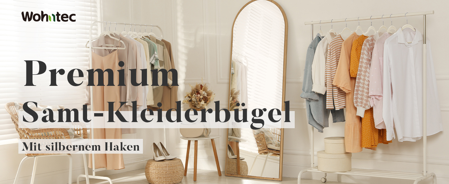 Плечики для одягу з велюру, 20 шт. - Плечики для економії місця, нековзні, міцні, 360° обертання - для сорочок, костюмів, светрів, штанів