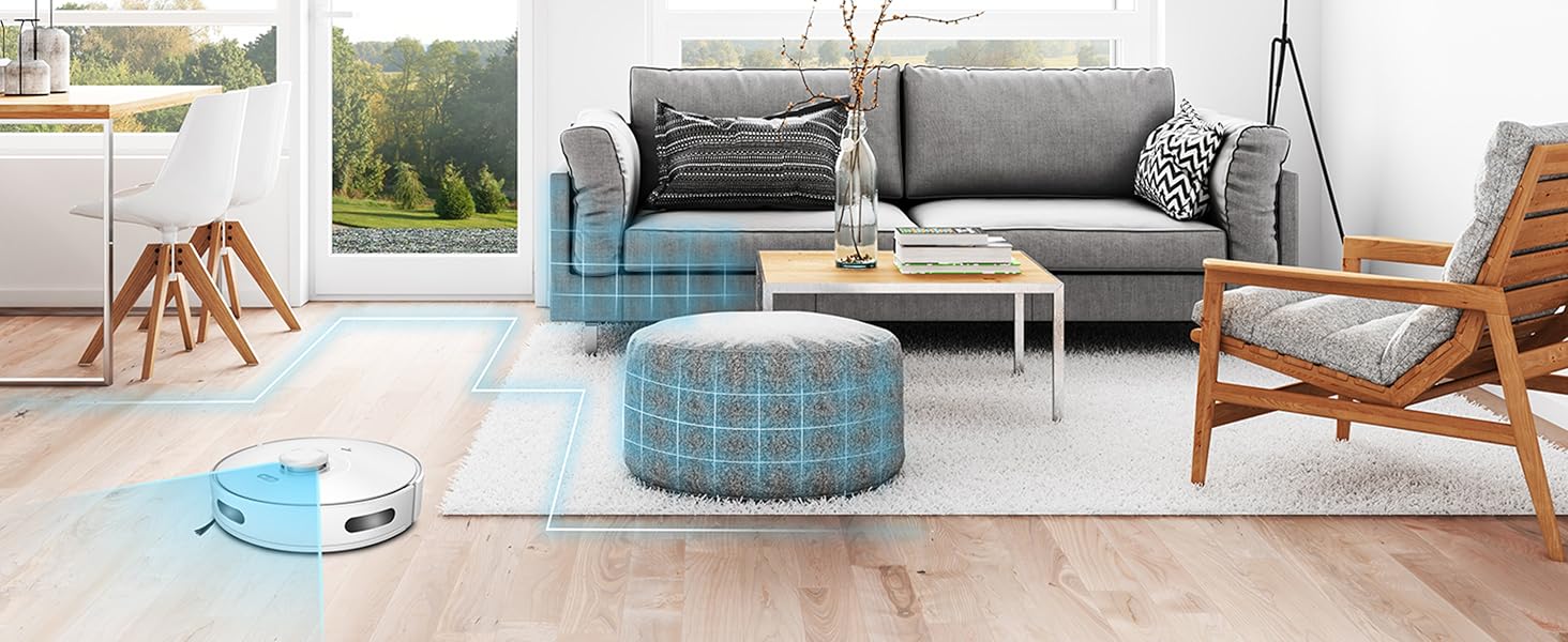 Робот-пилосос MEDION X10 SW з лазерною навігацією та функцією миття, 2700Pa, 2-в-1, створення карт, зони заборони, для кількох поверхів