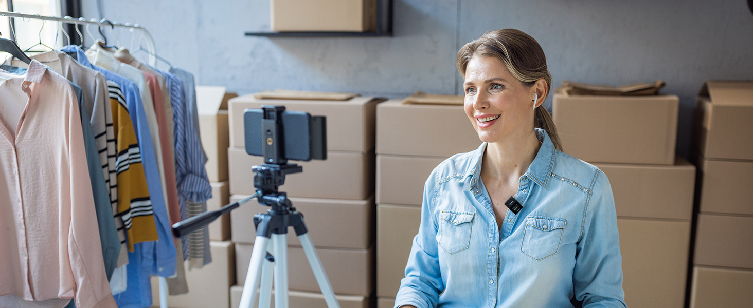 COMICA BoomX-DUC2: Бездротовий мікрофон для смартфона та ноутбука (USB-C) - ідеальний для влогів, подкастів та стрімінгу