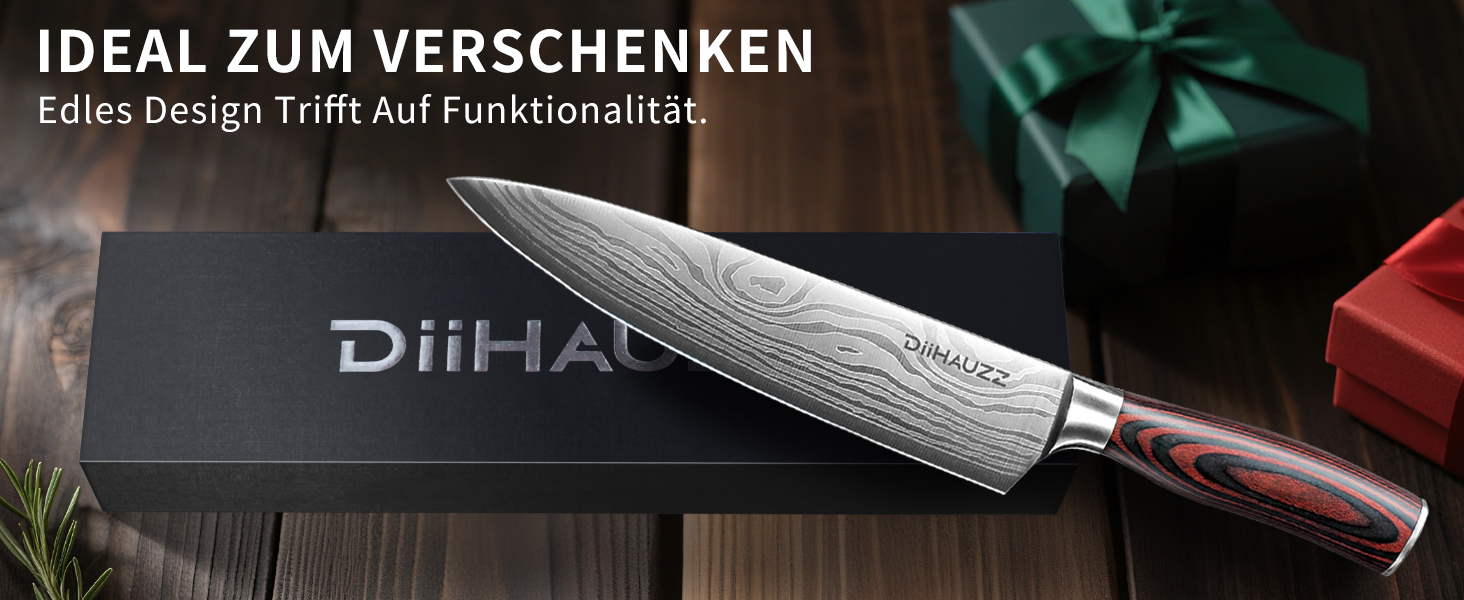 Професійний ніж для м'яса Kochmesser 20 см з нержавіючої сталі 5Cr15MoV, кухонний ніж з ергономічною ручкою, універсальний ніж для нарізки