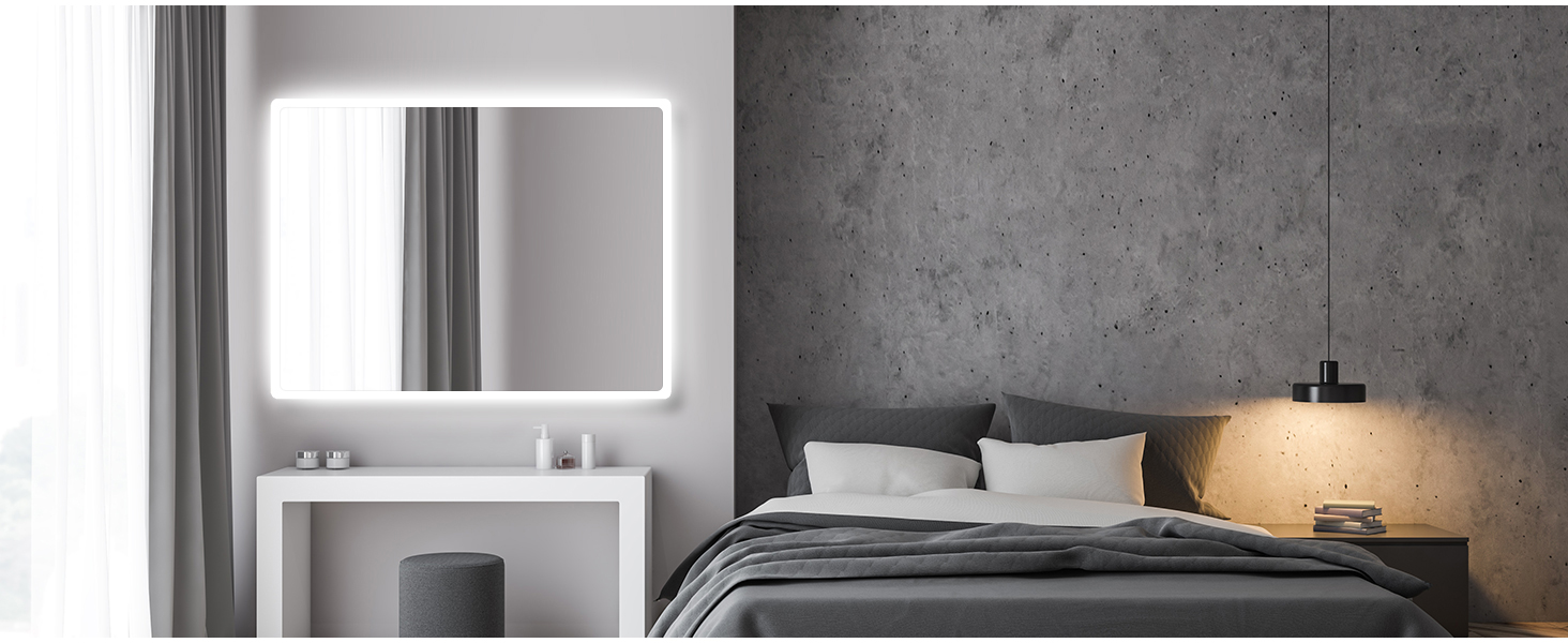 Дзеркало для ванної кімнати SONNI з підсвічуванням 60x40 см, LED, IP44, біле