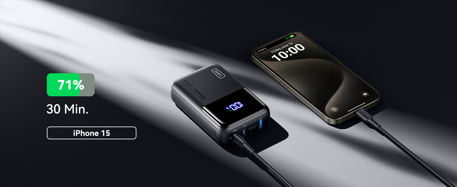 Power Bank INIU 100W 25000mAh USB-C: для ноутбуків, iPad, iPhone, DJI, камер | 25000 mAh