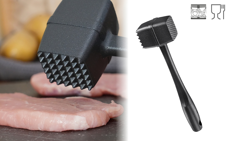 Молоток для м'яса Westmark Robusto-spezial Black Edition, алюміній, 21.5 см, сріблястий