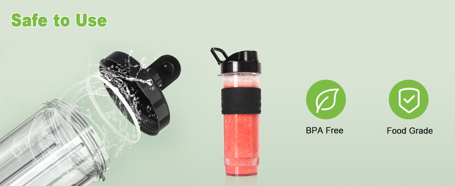 500W Stainless Steel Portable Blender - Smoothie & Shake Maker with BPA-Free Tritan Bottles