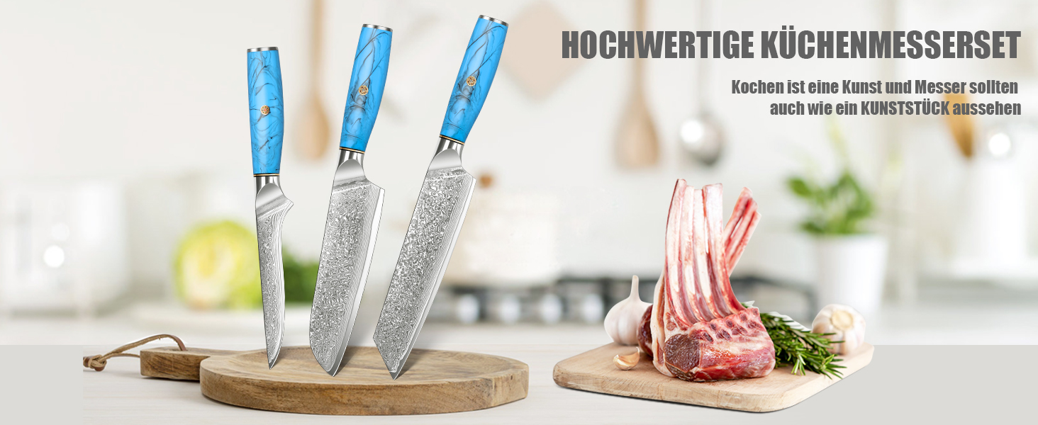 Ніж Kiritsuke Kochmesser з дамаської сталі Home Safety, 18.8 см, 67 шарів VG-10, ергономічна ручка, подарункова коробка