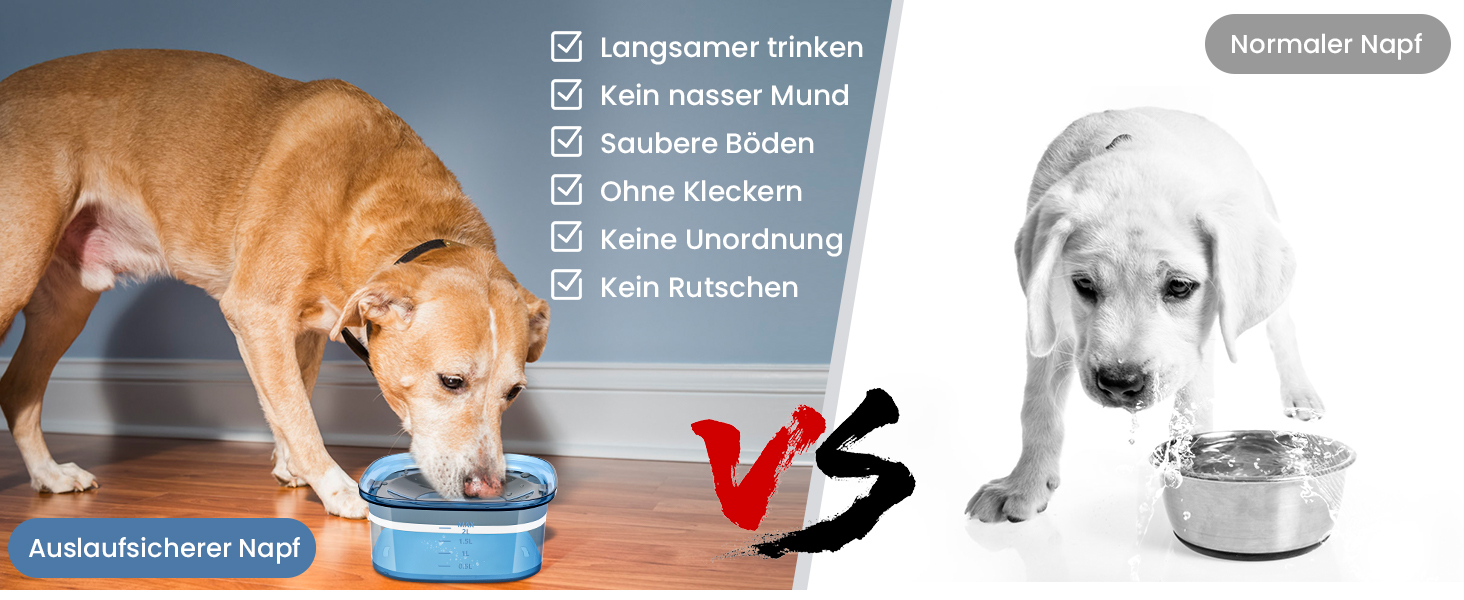 Миска для собак PETTOM, 2L, проти протікання, без облизування, велика (Блакитна)