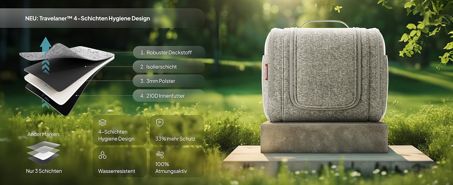 Чоловіча/Жіноча/Дитяча Туалетна Сумка Traveaner для Подорожей, 7 Відділень, 3-в-1, Водостійка (Сірий, XXL)