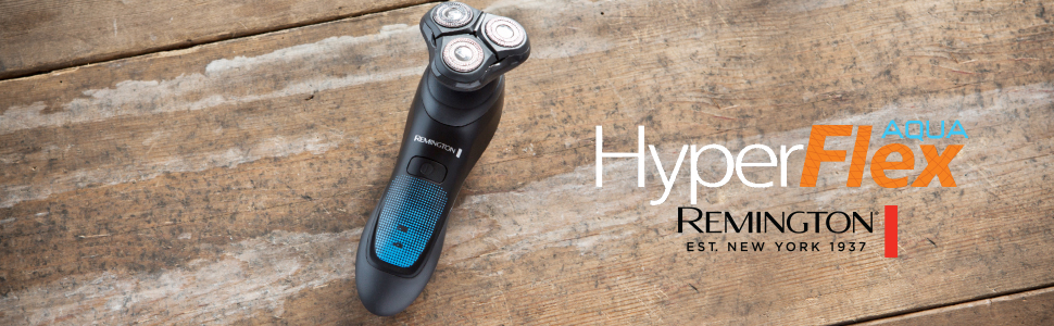 Електрична бритва Remington Rotationsrasierer HyperFlex Aqua XR1430 з гнучким голівкою та ComfortFloat, для сухого та вологого гоління, чорно-синя