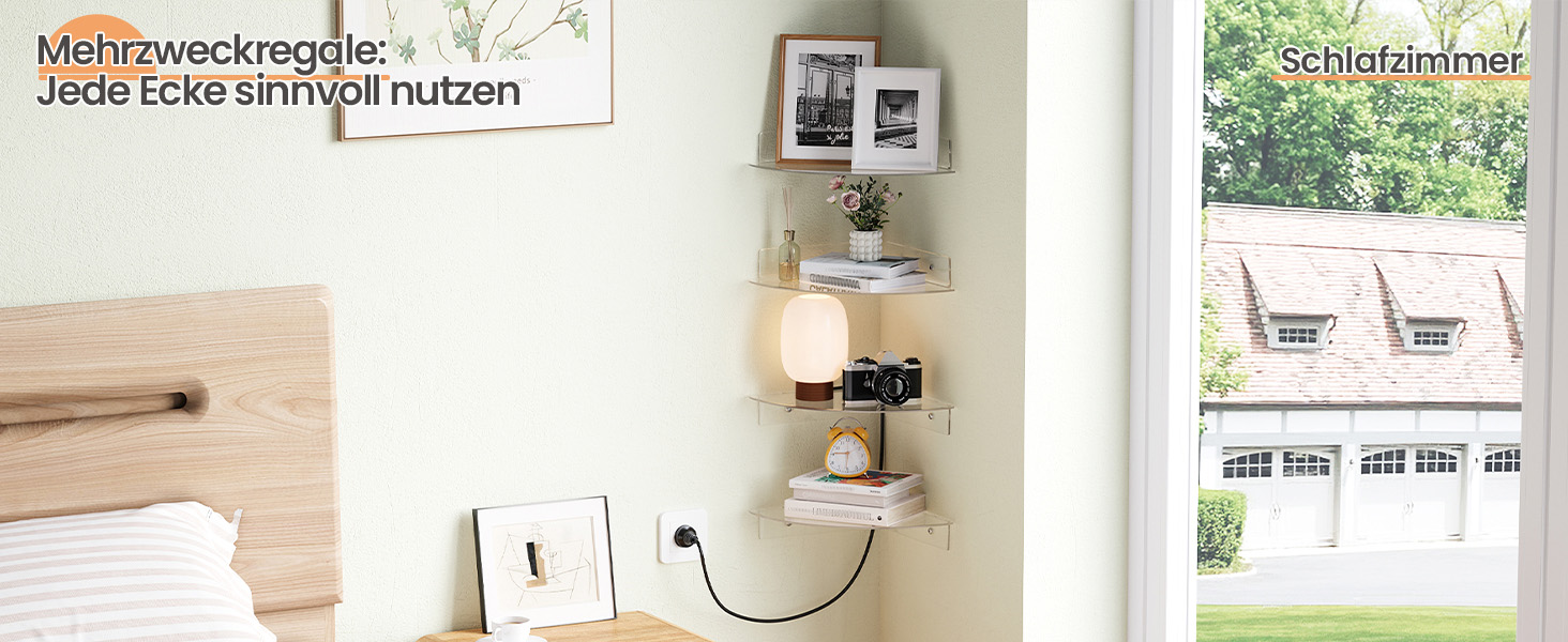 Настінні полиці Upsimples, 4 шт., білі, без свердління, 38x10 см, для ванної, спальні та кухні