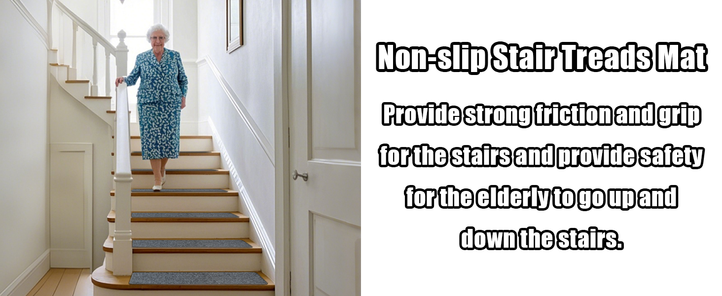 Набори килимків для сходів Aucuda, 15 шт., сірі, 76x20 см, антиковзаючі, самоклеючі, для захисту дерев'яних ступенів