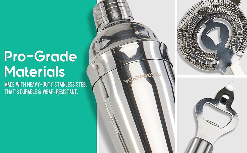 Преміум набір бармена на 10 предметів з махогону та нержавіючої сталі: шейкер, інструменти, бокс | Для дому, вечірки | Елегантний подарунок (сріблястий)