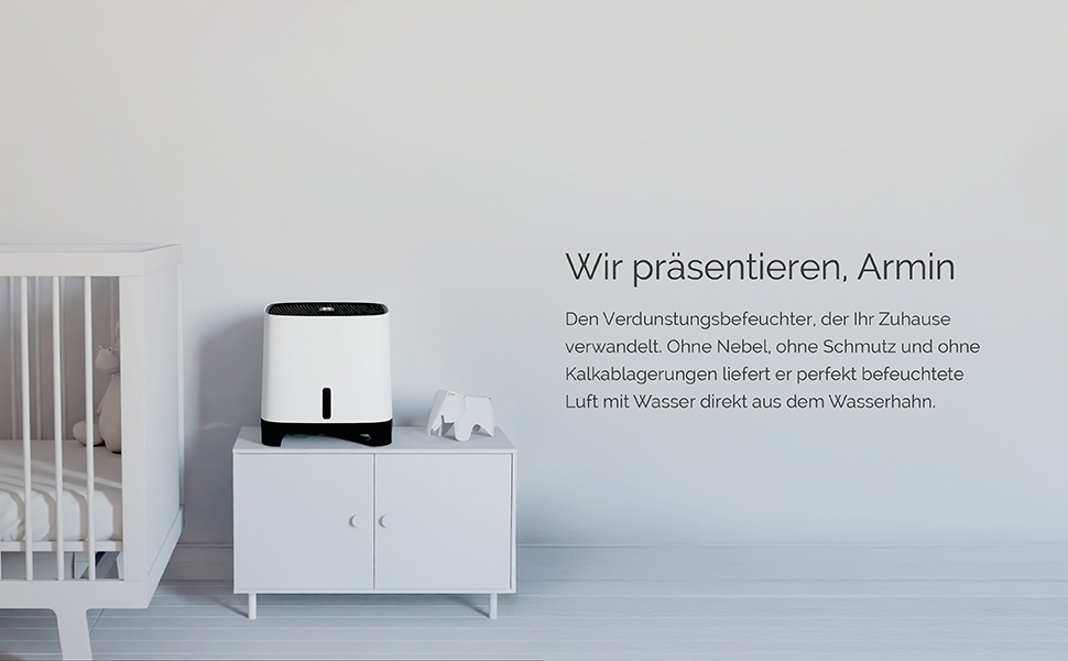 Зволожувач повітря Meaco Armin 680 мл - Вертикальний, для кімнат до 89 м², великий бак 4.7 л, для жорсткої та м'якої води, без білого нальоту