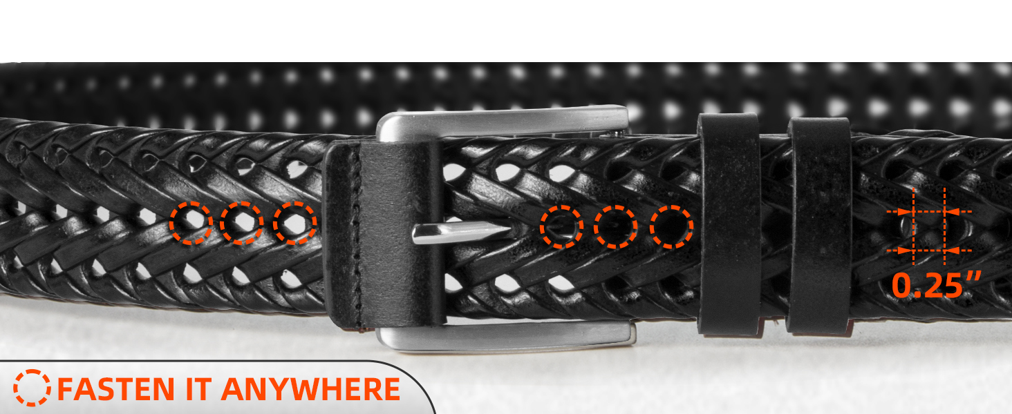 Чоловічі ремені BULLIANT 2 шт. в наборі, плетені шкіряні ремені для гольфу, повсякденного носіння та джинсів, 3,5 см, регульована довжина 120 см (36'-40'), чорний/світло-коричневий, 8115