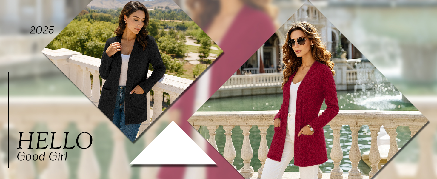 Жіночий в'язаний кардиган QIXING з кишенями | Легкий, елегантний, теплий | Зелений | для осені та зими