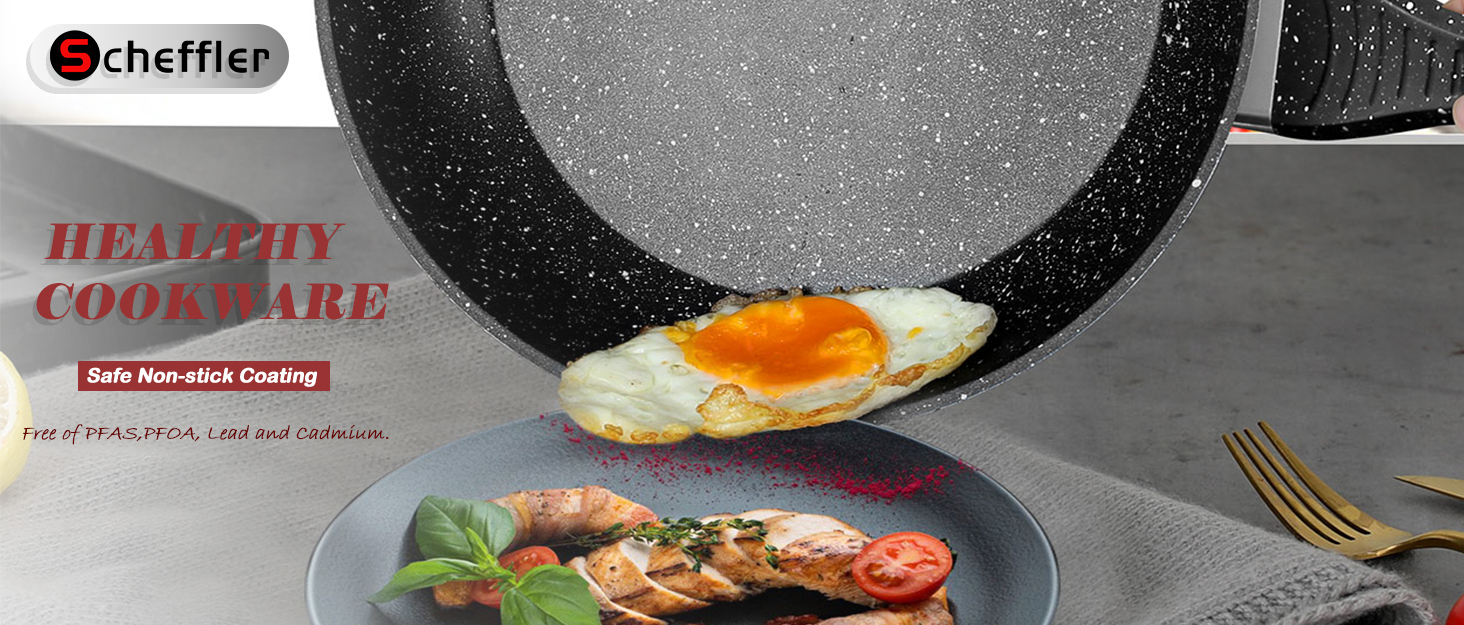 Scheffler Nonstick Fry Pan Set - 20/24/28cm - Compatible with All Cooktops